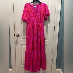 Sugarlips Pink and Orange Maxi Dress